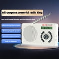 thumbnail image 2 of LC-dolida Full-band Portable Radio, Antenna through-wall reception, 3W strong magnetic speaker, Receivable campus broadcast, Built-in 2000mAh, suitable for the elderly and children (White), 2 of 11