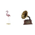 thumbnail image 1 of Estatua de flamenco de resina, escultura de ave, decoración para el hogar, chimenea, arte moderno, figura de jardín con soporte de metal para estanque, 1 of 8