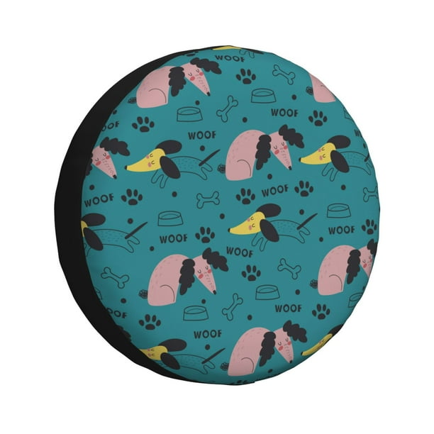 Fotbe Dachshund Dog Funda de Llanta de Repuesto con Estampado, Engrosada, Ajuste Universal para Jeep, Remolque, RV, SUV, Camión-16 inch