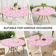 thumbnail image 7 of Red Strawberry Plants Flower Pink Pattern Round Fitted Tablecloth with Elastic Edge,Dining Table Cover Waterproof,Outdoor Round Tablecloth for Camping,Dining,Indoor and Outdoor, 7 of 7