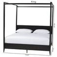 thumbnail image 5 of Baxton Studio Primrose Mid-Century Black Fluted Wood King Size Canopy Bed, 5 of 21
