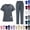 #02 Dark Gray, variant on Scrubs Set for Women Nurse Professionals Uniforms Set V Neck Short Sleeve Top & Multi-Pocket Cargo Pants, 4-Way Stretch, #02 Dark Gray, S