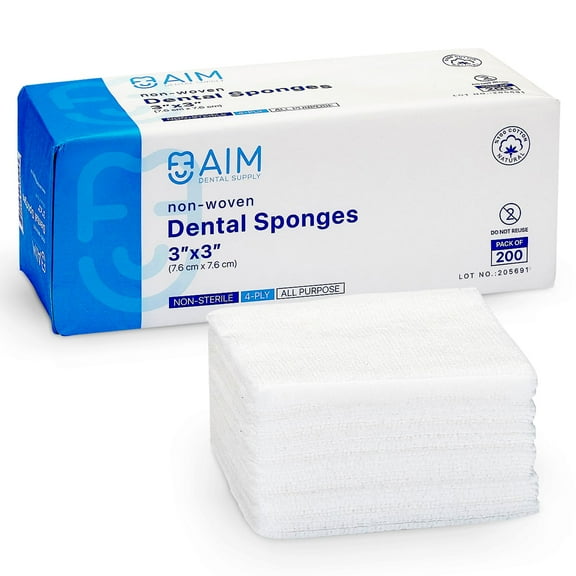ADS Soft 4-Ply Non-Woven Gauze Pads, Non Sterile Dental Gauze & Esthetic Wipes, All Purpose 3x3 Gauze Pads Squares for First Aid, Gauze for Wound Dressing | 200 Pieces | First Aid Essentials