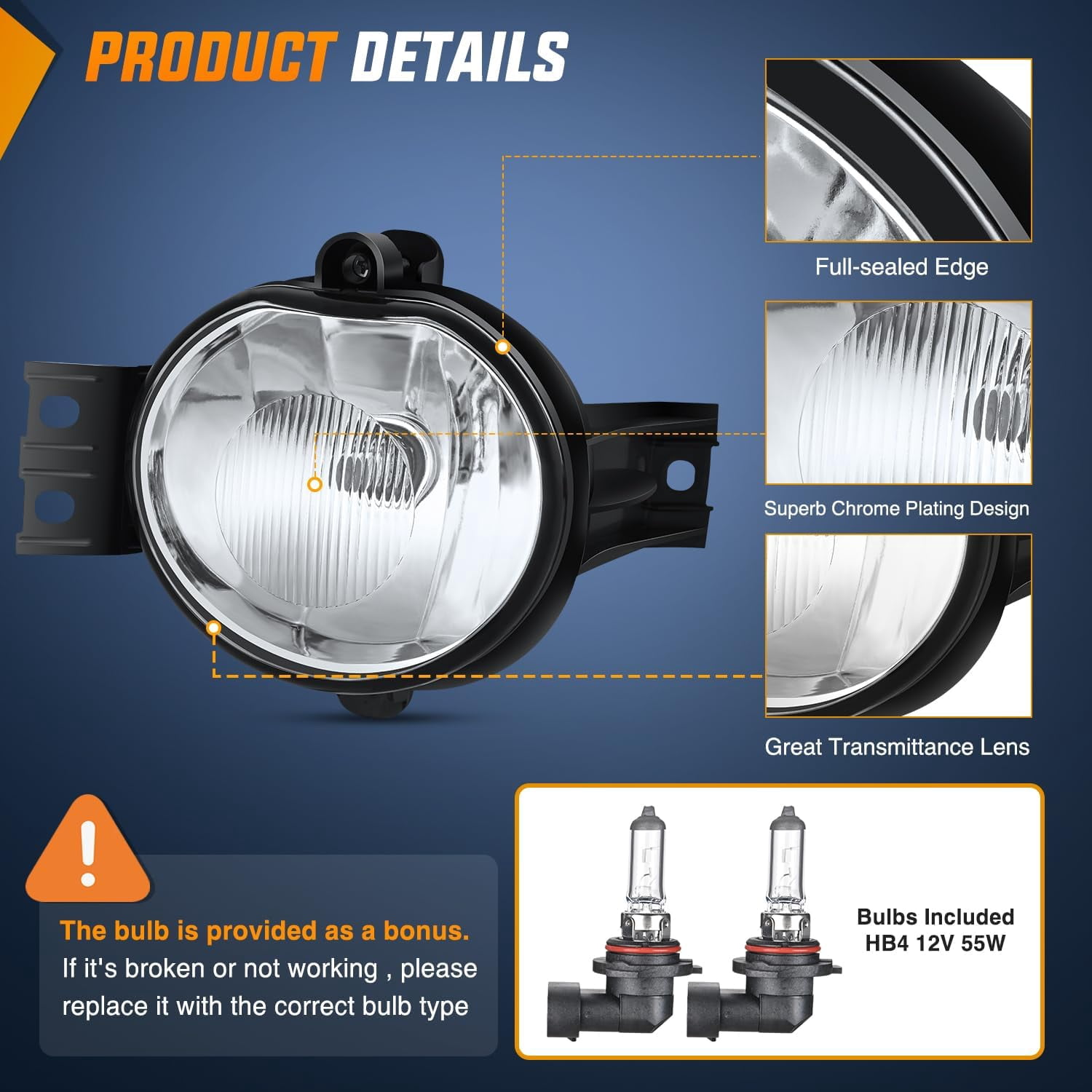 Nilight Fog Lights Assembly Compatible with 2002 2003 2004 2005 2006 2007 2008 Dodge Ram 1500 2003-2009 Ram 2500 3500 2004 Durango 2nd Generation 2005 2006 Durango w/9006 55W bulbs