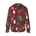thumbnail image 3 of Balery Dinosaur Christmas Happy New Year Men's Women's UPF 50+ Sun Protection Lightweight Hoodie Performance Long Sleeve Shirt for Fishing Running-3X-Large, 3 of 9