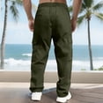 thumbnail image 7 of Liuinsasek Men's Straight Leg Cargo Pants Drawstring Elastic with Multi-Pockets Waist Casual Loose Outdoor Sports Long Pants, 7 of 7
