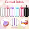 thumbnail image 2 of NOGIS 6 Acrylic Mason Jars with Lids and Straws 16 oz Drinking Plastic Tumbler with Straw Iced Coffee Cups Water Bottles Mugs for Wedding Party Favor Water Milk Beer Juice Beverage (Colorful), 2 of 5