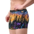 thumbnail image 2 of Wukai Cosmic Irises At Twilight Print Men’s Underwear Breathable Boxer Brief for Men,&nbsp;Moisture Wicking & Breathable-Small, 2 of 5