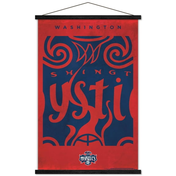 WNBA Washington Mystics - Logo 25 Wall Poster with Magnetic Frame, 22.375" x 34"