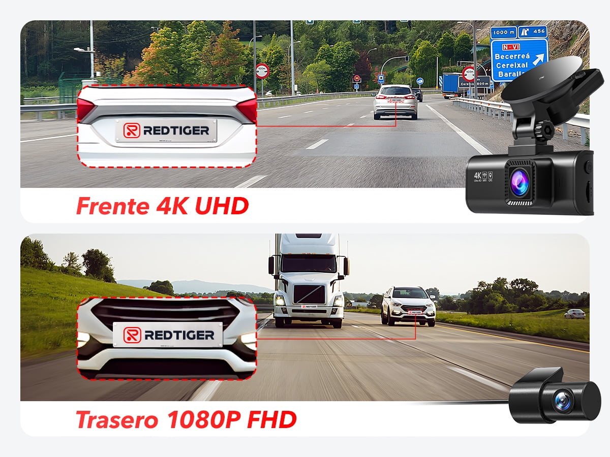 REDTIGER Dash Cam Front and Rear, 4K/2.5K Full HD Dash Camera with 3.18''  LCD Display, Dashcam with Night Vision, G-Sensor, Loop Recording, Vehicle