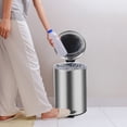 thumbnail image 6 of Step Trash Can, 2.1 Gallon Stainless Steel Trash Can with Soft Close Lid & Foot Pedal, Kitchen/Bathroom Garbage Can with Removable Liner, Silver, 6 of 7