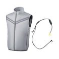 thumbnail image 2 of Chaleco de enfriamiento con ventilador, 2 ventiladores, 3 velocidades, ropa de enfriamiento para correr, trabajar, acampar, verano Gris 2XL, 2 of 9