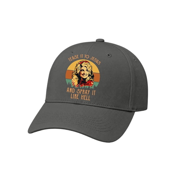 JCCXIN Retro Trucker Hat Country Music Icon Print Adjustable Snapback Dolly Cap Casual Outdoor Baseball Cap