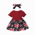 thumbnail image 4 of HCNTES Children Little Kids Baby Summer Floral Dress Puff Sleeve Casual Sundress for Toddler Girls 1-5T 8-12T(12-18 Months,L04-Red), 4 of 8