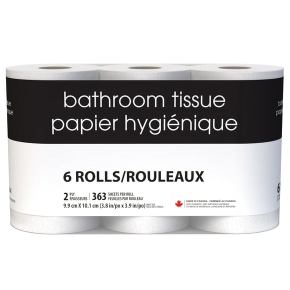Black & White 6 Triple Roll 363 Sheets 2-Ply Bathroom Tissue
