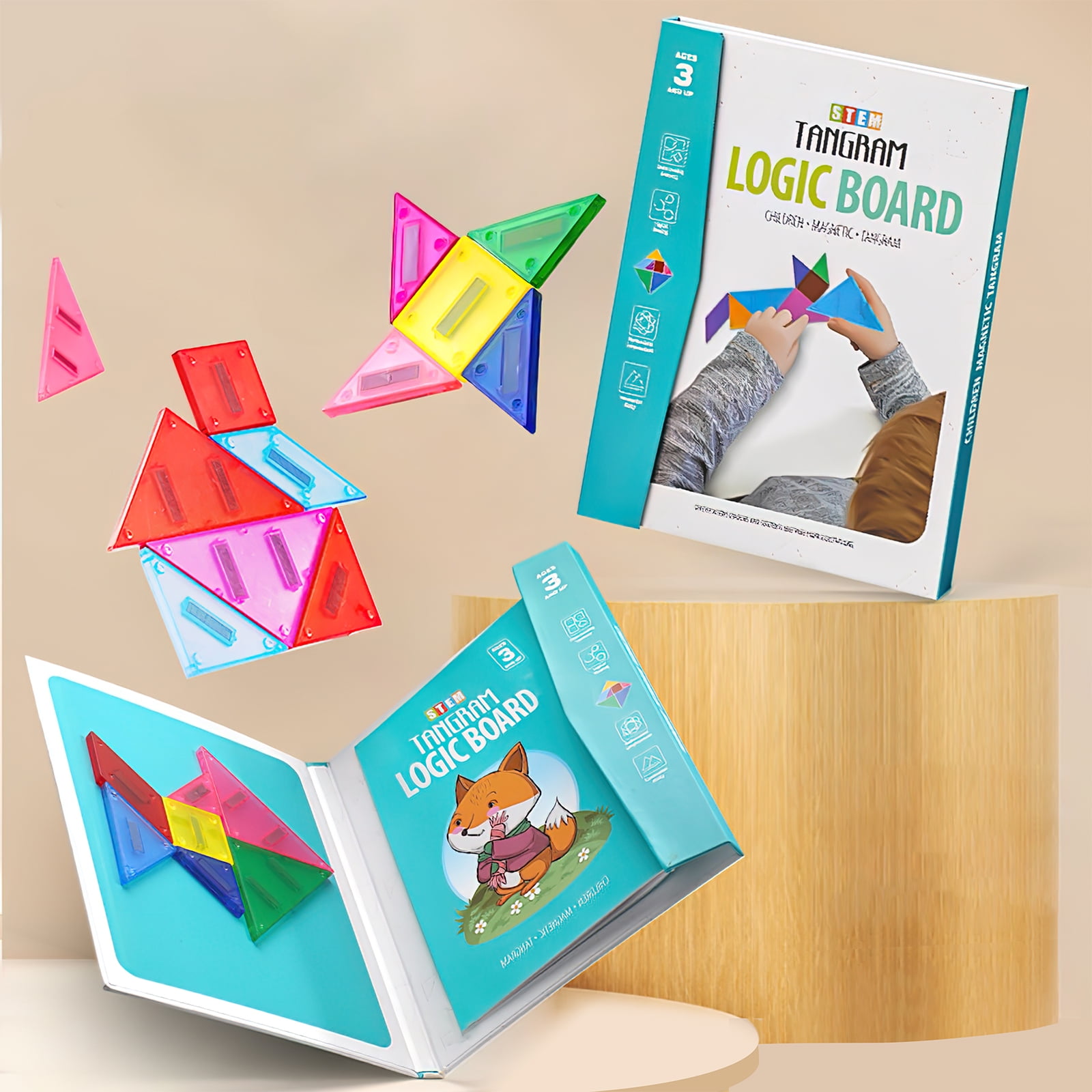 Flooye Tangram Logic Board Jigsaw Puzzles, Durable