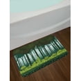 thumbnail image 2 of Jungle Bath Mat, Cartoon Trees Forest Grass at Twilight Illustration, Plush Bathroom Decor Mat with Non Slip Backing, 29.5" X 17.5", Evergreen Blue, by Ambesonne, 2 of 2