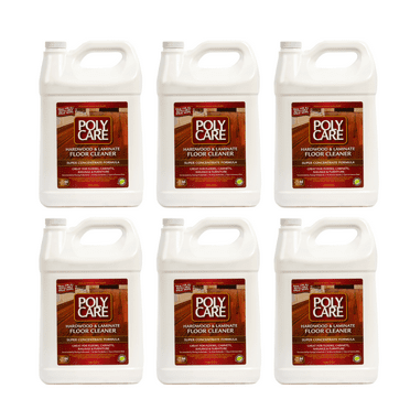 POLYCARE Hardwood Floor Cleaner Super Concentrate - 128 Fl Oz - 6 Pack - Fresh - Dilute Concentrate with Water for Spray Mops and Spray Bottles - Residue-Free Floor Cleaning Solution