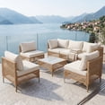 thumbnail image 2 of MaagorVita 7 Pcs Outdoor Patio Furniture Set, Modular Outdoor Sectional, Modern Rattan Wicker Sofa Set with Coffee Table and Washable Thick Cushions, Beige Cushion, 2 of 7