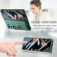 thumbnail image 2 of Dteck Built-in Screen Protector Case with Detachable Card Wallet for Samsung Galaxy Z Fold 4,Magnetic Leather+PC 2 in 1 Removable Card Slot Wallet Case Shockproof Mag Safe Ring Stand Cover,Green, 2 of 11
