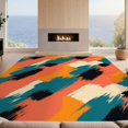 thumbnail image 2 of Design&I 5'x7' Washable Area Rug Snag-Free, Skid-Resistant Orange Vibrant Funky Contemporary Abstract Offset Shapes Playful for Dining Room, Under Table, Home Office, 2 of 7