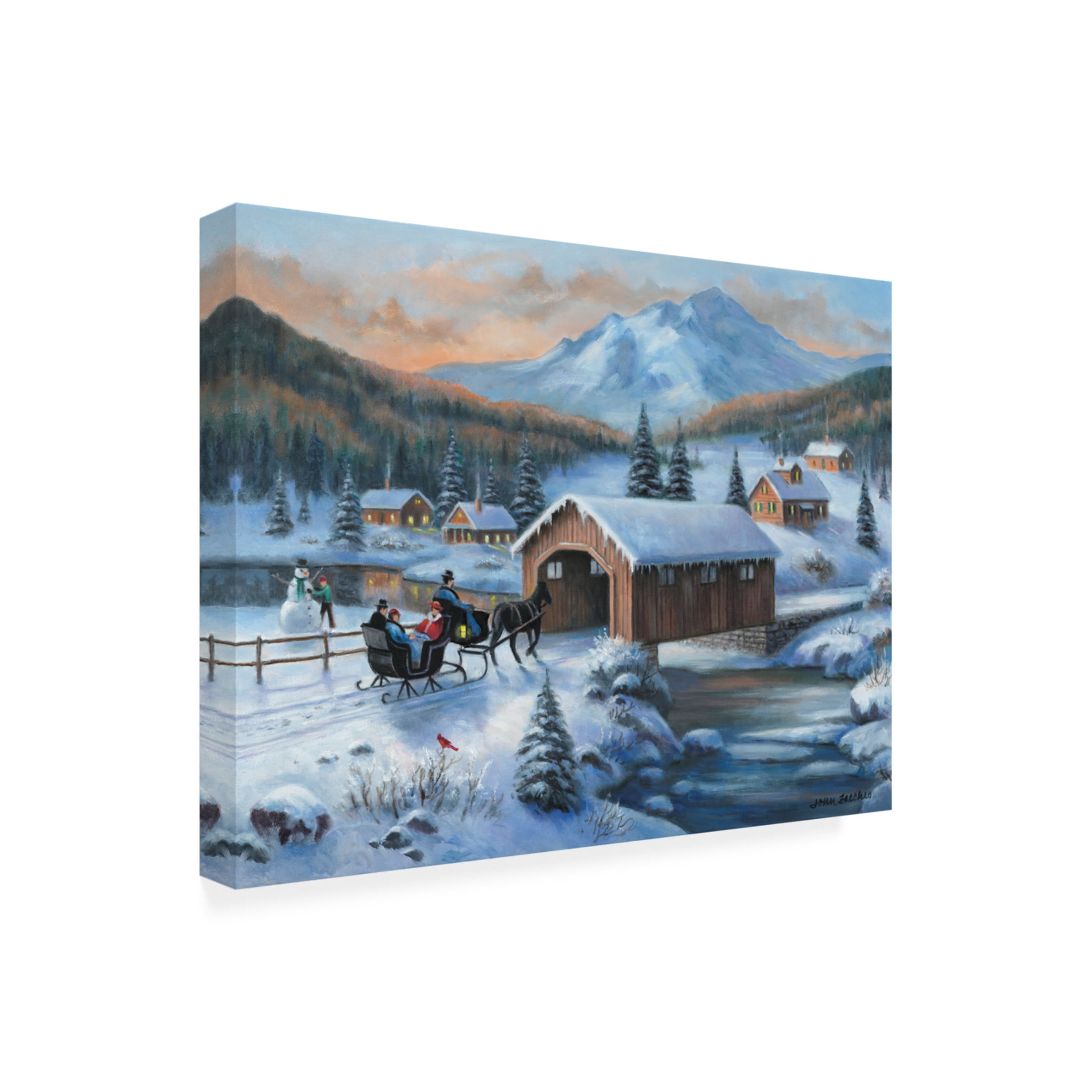 Canvas Wall Art - John Zaccheo 'Winter Wonderland' Wall Art for Living Room, Bedroom, or Office Décor by Trademark Fine Art - 32 x 24 Inches