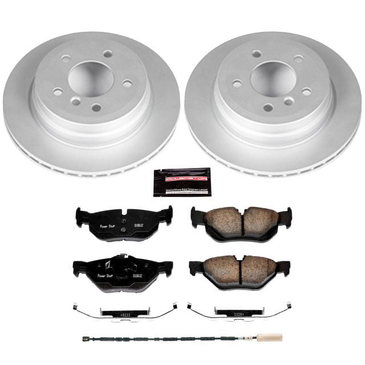 PowerStop Rear Geomet Coated Brake Rotor and Pad Kit Fits: BMW Select Models CRK7008