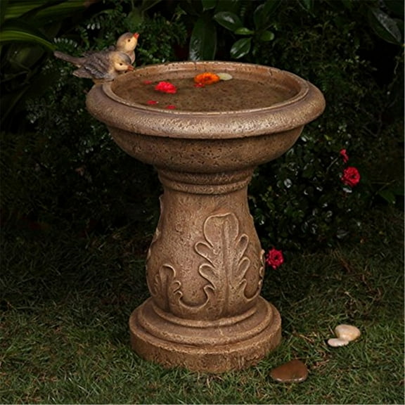 Classical Garden Resin Birdbath-Natural