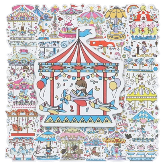 Unique Bargains Waterproof Reading Stickers for Laptop Scrapbook Carousel