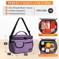 thumbnail image 3 of OPUX Insulated Lunch Box for Men Women Kids, Leakproof Reusable Lunch Bag Cooler for Work School Office, Soft Thermal Lunchbox Tote Shoulder Strap for Boys Girls Adults, Heather Purple, 14 Can/8L, 3 of 9