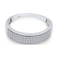 thumbnail image 3 of 1/3 Ct Round Cut Lab Created Moissanite Diamond Mens Wedding Band Ring In 14K White Gold Plated Sterling Silver(G-H Color,VVS1 Clarity,0.33 Cttw)-6, 3 of 9