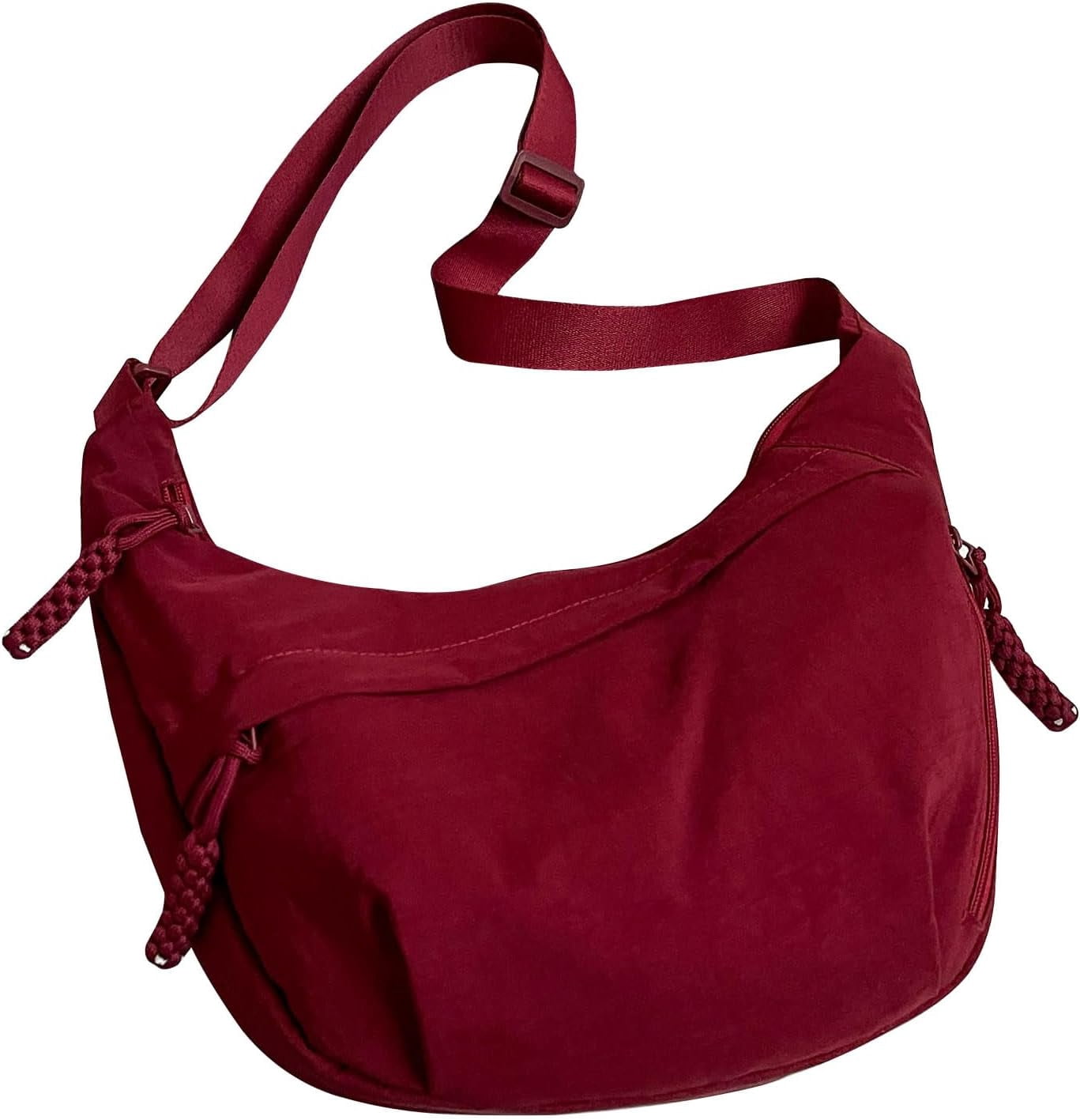 Crescent Bag for Women Men Nylon Crossbody Bags Multi-Pocket Sling Bag Roomy Hobo Bags Moon Bag Slouchy Dumpling Bag