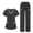 *2-Gray, variant on VBVC Women's 2 Piece Color Block Scrub Set,V-Neck Scrub Top and Cargo Pants,Ladies Brethable Nursing Uniform with Pockets,Purple,S-2XL