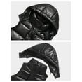 thumbnail image 3 of CPNG Kids Solid Color Shiny Puffer Jackets Boys Girls Reflective Hooded Vest Metallic Down Vest Quilted Zip Up Hat Collar Pocketed Sleeveless Jacket, 3 of 5