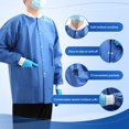 thumbnail image 4 of JMU Lab Coat, Plus SMS Jacket With 3 Pockets, Hip Length, 40g SMS, Dark Blue, Small, 10Pcs/Pack, 4 of 6