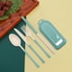 thumbnail image 1 of Juego de utensilios de camping Lisbinx, cubiertos de paja de cebada: tenedor, cuchara y pajita portátiles, reutilizables con estuche., 1 of 7