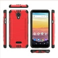 thumbnail image 1 of DALUX Combat Phone Case Compatible with Cricket Debut 4G LTE 5.5 inch (2021) - Red/Black, 1 of 3