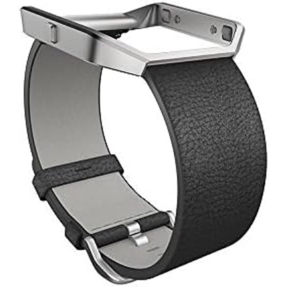 Correa accesoria de piel negra para Fitbit Blaze, talla S