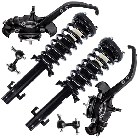 Detroit Axle - Front Steering Knuckles & Wheel Hub Bearings Struts Sway Bars Kit Replacement for 2008-2012 Honda Accord - 6pc Set