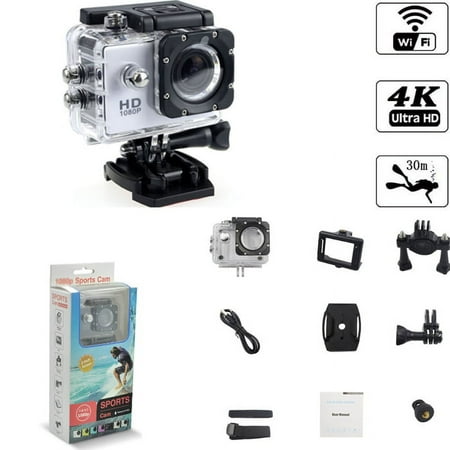 Image of Action Camera Ultra HD Underwater Camera 170 Degree Wide Angle FPV 30M Waterproof Camera-White