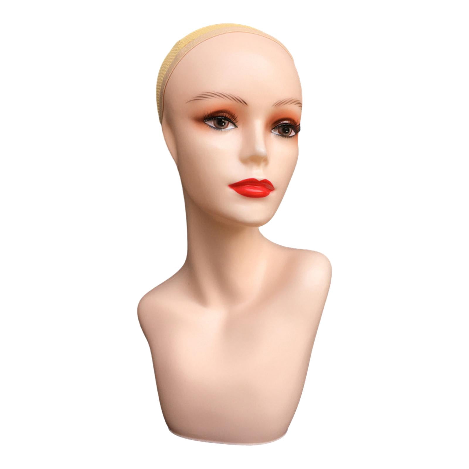 Female Mannequin Head Makeup Professional Manikin Display Stand Stable Base for Glasses Making Jewelry Hairpieces Shop Skin Color