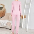 thumbnail image 6 of JSKUMAR Women's Long Sleeve Pajamas Sets 2pc Cotton Cozy Soft Tops and Joggers Pants Loungewear Homewear Pjs Pink,M, 6 of 6