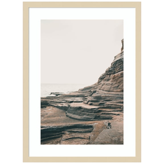 Amanti Art Rocky Beach Shore Hawaii Wood Framed Wall Art Print