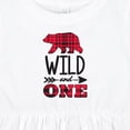 thumbnail image 4 of Inktastic Plaid Bear Wild and 1 with Arrow Girls Baby Dress, 4 of 5