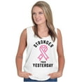 thumbnail image 5 of Stronger Than Yesterday Breast Cancer Tank Top Tee Shirt Women Brisco Brands S, 5 of 6