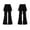 33Black41, variant on XAOFW Girls Back To School Flared Pants With Built In Shorts Solid Color Wide Leg Trousers For Activewear Yoga Dance And Everyday Comfort Soft Bottoms 3-4 Years
