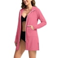 thumbnail image 5 of SuTry Sun Protection Jacket for Women UV Cover Up Full Zip Hooded with Side Pockets Split Hem Lightweight Breathable Beach Pool Vacation Jacket, 5 of 5