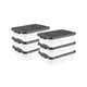 thumbnail image 1 of Sterilite Caja apiladora de plástico de 40 cuartos de galón, contenedor de almacenamiento con tapa para el hogar y el garaje, organización de zapatos, herramientas, base transparente y tapa gris, paqu, 1 of 5