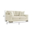 thumbnail image 5 of Benjara Magg 70 Inch Loveseat, 2 Accent Pillows, Oversized, Beige Polyester-Color:BeigeMaterial, 5 of 5
