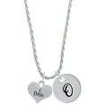 thumbnail image 1 of Delight Jewelry Silvertone I Base Heart Silvertone Script Initial Disc - O - Charm Necklace, 20"+3", 1 of 4